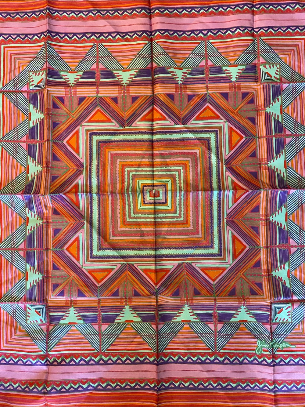 Jim Thompson Silk Aztec Print Scarf